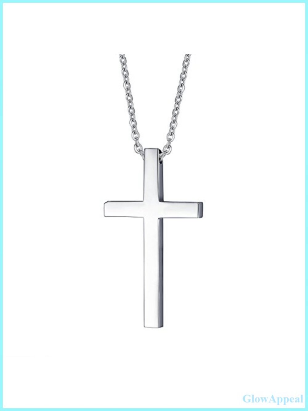 Mens Womens Stainless Steel Cross Pendant 24 Inch Chain